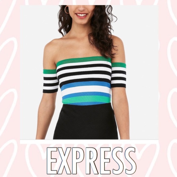 EXPRESS short sleeve tub top 💚💙 - Picture 1 of 3